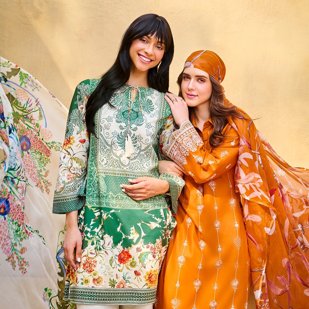 gulahmed-ideas-ramadan-collection-2025-green-and-orange-unstitched-cotton-silk-suit-iftar-party-dress