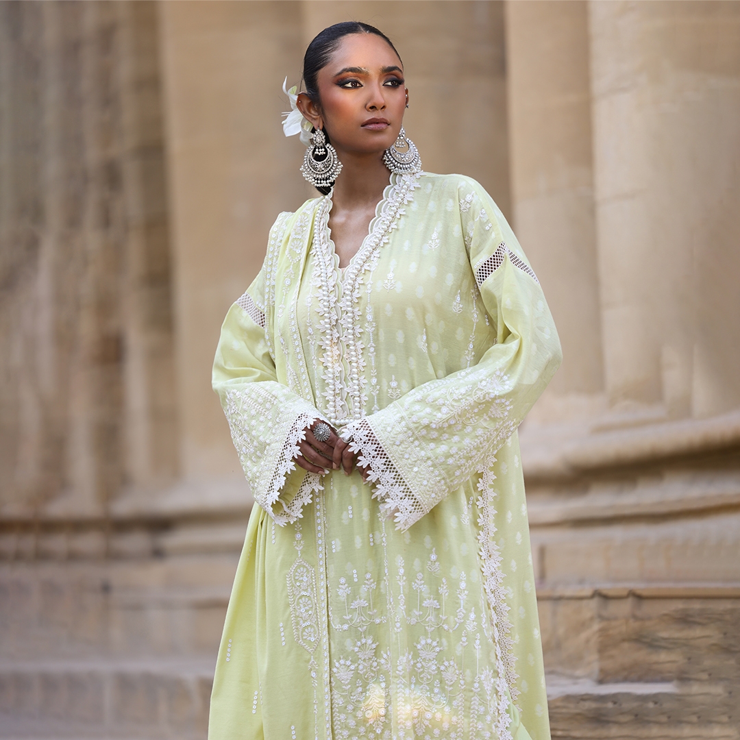 gulahmed ideas unstitched yellow chikankari lawn suit