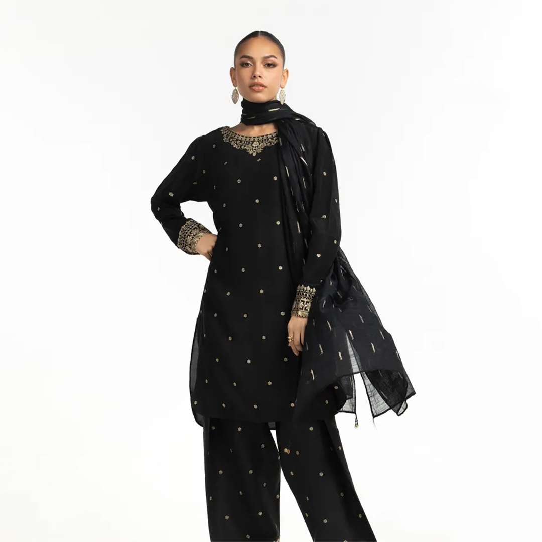 black 3 piece ready to wear suit