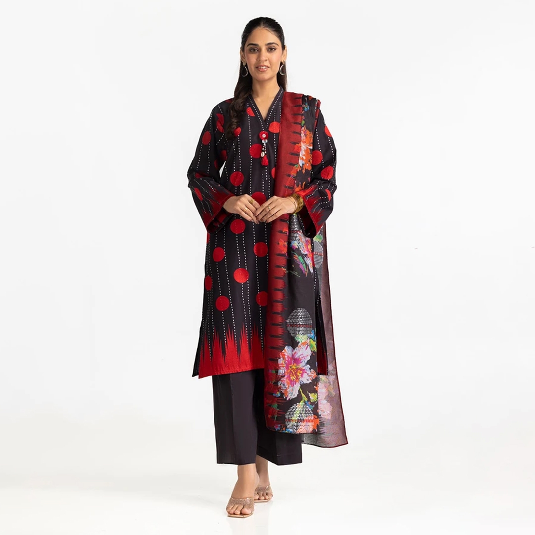 black and red ready to wear suit for women