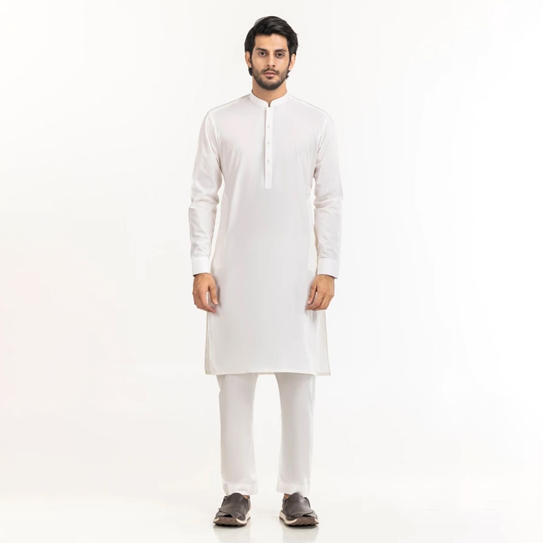 gulahmed white shalwar kameez for men on sale